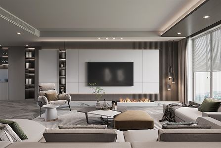 modern living room 3d model