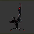 Red And Black Ergonomic Gaming Chair With Diamond Stitch Pattern And Adjustable Armrests