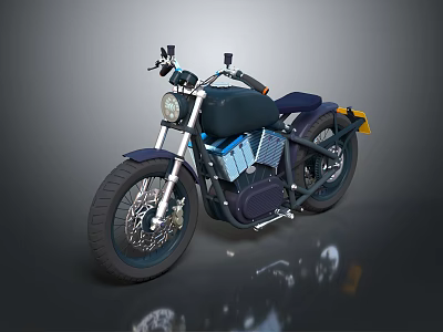 Vintage Style Dark Motorcycle With Spoked Wheels And Single Seat Design 3d model
