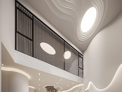 Hospital Outpatient Clinic Modern Interior With Smooth Lines And Lighting 3d model