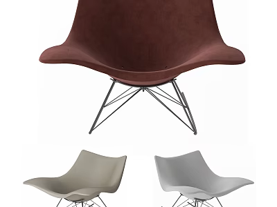 Modern Upholstered Leisure Chairs In Brown Beige Gray With Metal Frame Design 3d model