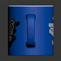 Blue Ceramic Mug With Mars is the Future Text And Decorative Design