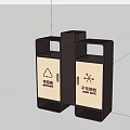 Dual Separate Waste Bins for Recyclable and Residual Waste in Home Use