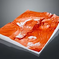 Stunning Red Landscape Showcasing White Areas And Mountainous Canyon Terrain