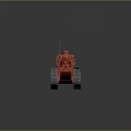 Red Vintage Tank Model With Detailed Tracks And Classic Structure Design