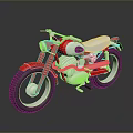 Red Vintage Motorcycle With Silver Metal Parts White Seat And Dark Background Reflection