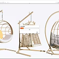 Various Stylish Hanging Chairs With Rattan Frame And Comfortable Cushions