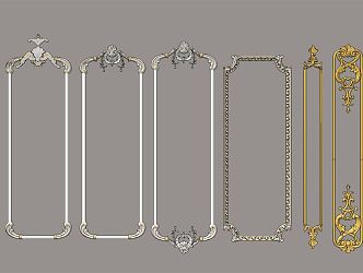 European-style lines, classical carved gold carved lines 3d model