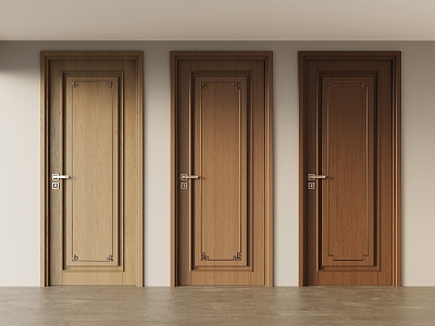 New Chinese-style Interior Door Room Door 3d model