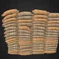 Stacked Burlap Sacks In Brown Beige For Household Storage Supplies