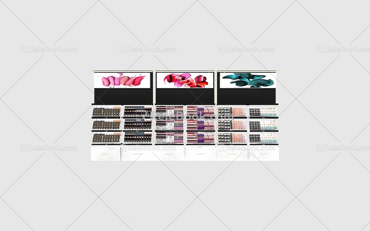 Back cabinet cosmetics beauty 3d model