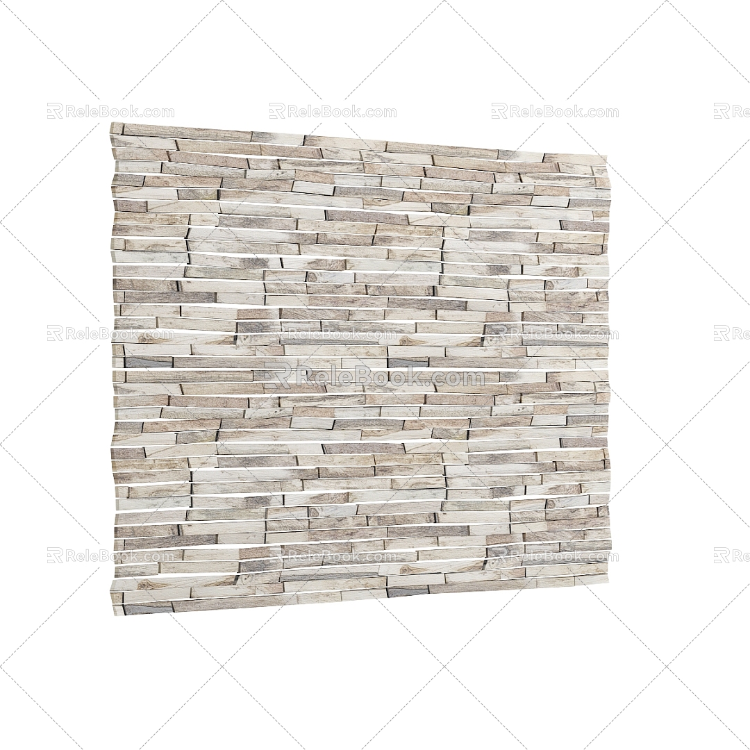 Modern background wall background wall modeling solid wood concave-convex background wall 3d model