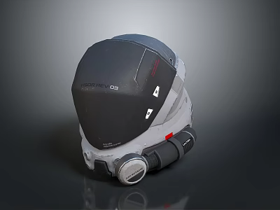 SPARTAN 05 Black And Gray Tactical Helmet With White Logos Red Accents And Bottom Ventilation 3d model