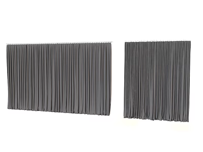 Gray Pleated Fabric Bed Accent Wall With Elegant Textured Design 3d model