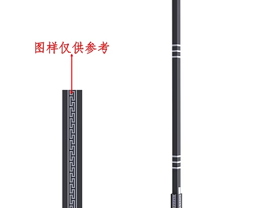 Modern Outdoor Light Pole with Vertical Decorative Patterns and Metal Construction for Garden Yard Lighting 3d model