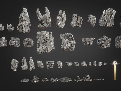Wooden And Stone Decorative Materials Featuring Natural Textures And Various Shapes For Design 3d model