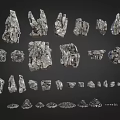 Wooden And Stone Decorative Materials Featuring Natural Textures And Various Shapes For Design
