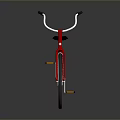 Classic Red Bicycle With Curved Frame Black Seat And Silver Rims