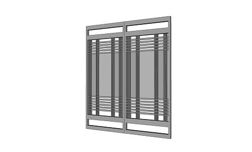 Modern double door entrance iron gate entrance door 3d model