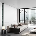 Modern Living Room Sofa Combination Coffee Table Carpet Table Lamp 3d model