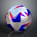Modern Silver Blue Red Geometric Pattern Soccer Ball For Daily Sports Use