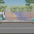 Box Cubic Gradient Hollow View Wall 3d model