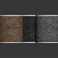 Decorative Cylindrical Stools With White Top And Stone Tile Sides In Brown Black Gray