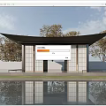 New Chinese Pavilion Landscape Pavilion Courtyard Pavilion Gazebo 3d model