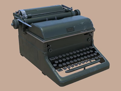Vintage Green Mechanical Typewriter Classic Office Appliance with Classic Keyboard and Retro Design 3d model