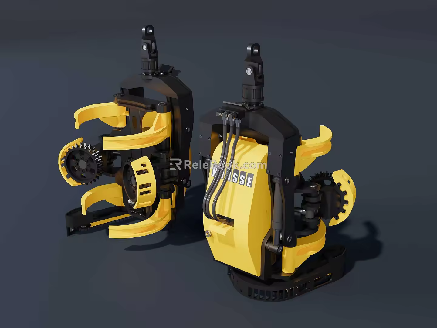 tree harvester cutting head automatic tree cutting machine 3d model