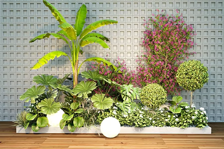 plant combination green plant pile plant flower box potted plant 3d model