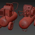 Portable Blue Wheeled Air Compressors With Control Panels And Industrial Design