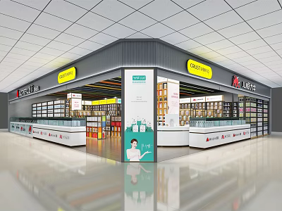 Modern Digital Store Interior Design With Electronics Gadgets And Well Arranged Display Shelves 3d model