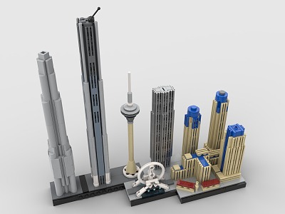 LEGO toy building blocks Tianjin city skyline Tianjin landmark building 3d model