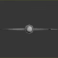 Double Bladed Axe With Metal Head And Textured Wooden Handle Design