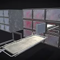 Industrial Metal Storage Cabinets With Multiple Drawers Red Panels And Tray
