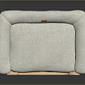 Modern Single Sofa With Light Gray Upholstered Soft Cushion And Wooden Frame