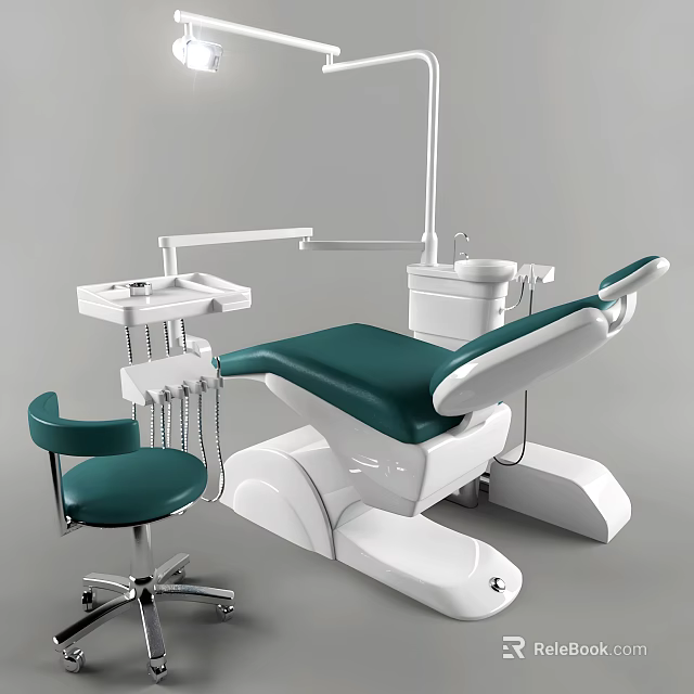 Ergonomic Modern Medical Dental Chair With Adjustable Seat And Tool Tray 3d model 