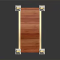 Elegant Wooden Bridge With White Ornate Railings And Golden Heart Decorations