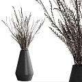 Stylish Black Vases With Dried Plants For Modern Home Decoration