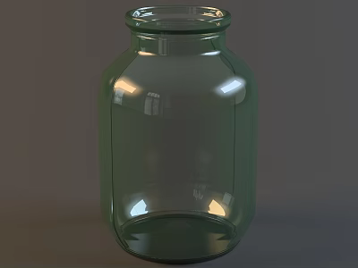 Clear Green Glass Jar For Household Storage And Kitchen Organization 3d model