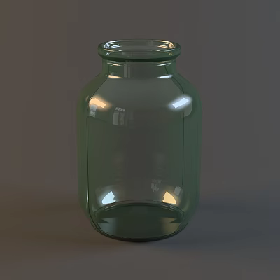 Clear Green Glass Jar For Household Storage And Kitchen Organization 3d model
