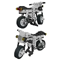 Creative Building Block Motorcycle Models With Detailed Design And Black White Wheel Parts