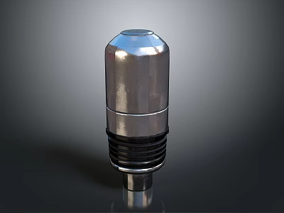 Industrial Metallic Cylindrical Equipment With Silver Dome Top And Black Base 3d model
