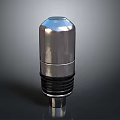 Industrial Metallic Cylindrical Equipment With Silver Dome Top And Black Base