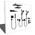 Modern Shower Combination 3d model