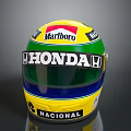 Weapon Themed Racing Helmet Featuring Honda Marlboro And Nacional Logos