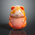 Cute Cartoon Hamster Character With Round Body Orange Pink Fur And Smiling Face
