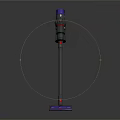 Modern Vertical Vacuum Cleaner with Sleek Design and Purple Accents for Home Cleaning