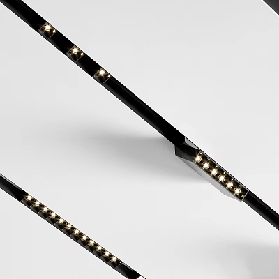 Modern Black Slim Downlights And Spotlights With Multiple LED Bulbs For Ceiling Installation 3d model